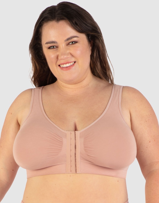 B Free Intimate Apparel - Full Bust Bamboo Padded Front Closure Wire Free Bra (E-F-G-H) Cup