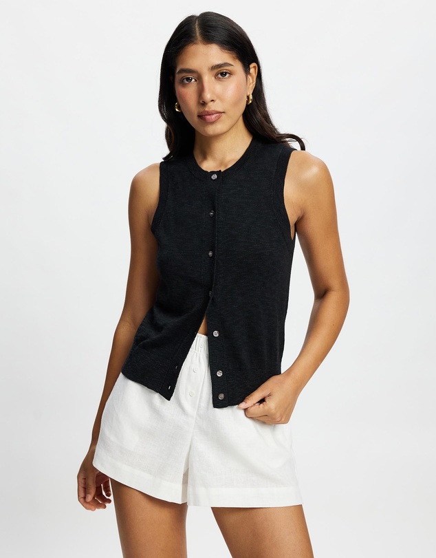 White By FTL - Kyra Button Tank