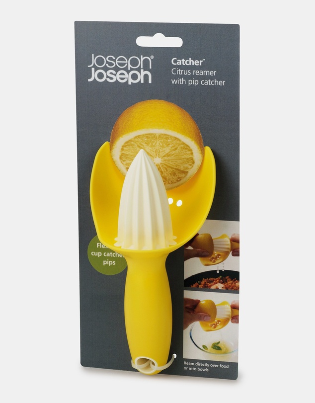 Joseph Joseph - Catcher™ Yellow Citrus Reamer with Pip Catcher