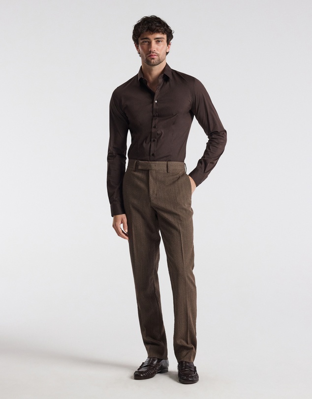 Calibre - Slim Micro Jacquard Wool Pant Mocha