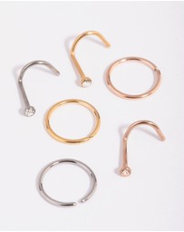 Lovisa - Titanium Nose Stud 6-Pack