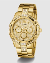 GUESS - Guess Regal  Men's Gold Tone Multi-function Watch