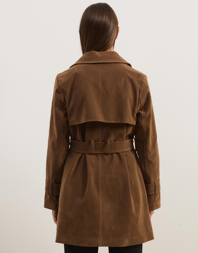 Atmos&Here - Lila Faux Suede Trench Coat