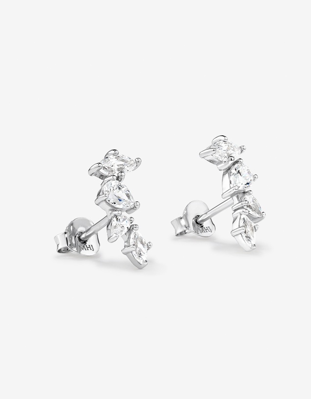 Michael Hill - Cubic Zirconia Vine Stud Earrings in Sterling Silver