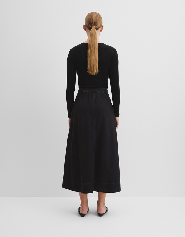 Country Road - Lightweight Denim Midi Skirt