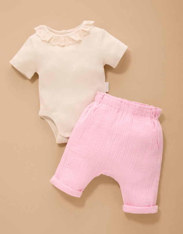 Purebaby - Pointelle Bodysuit-Kids-Babies
