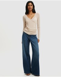 Cotton On - Soul Faux Wrap Long Sleeve Top