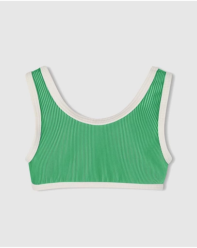 Zulu & Zephyr Mini - Mini Stripe Rib Scoop Bikini Top - Kids