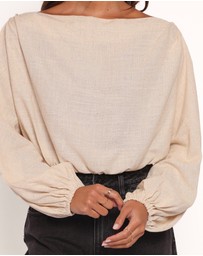 Petal & Pup - Zara Long Sleeve Top - Stone