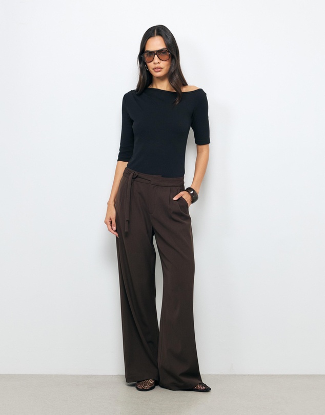 AERE - Off Shoulder Ribbed T-Shirt