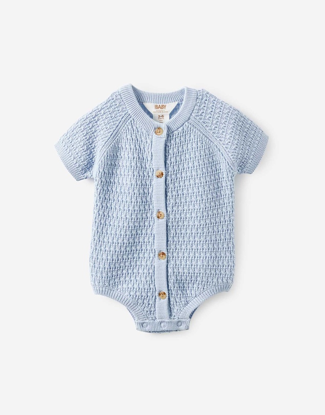 Cotton On Kids - Baby Organic Raglan Knit Bubbysuit