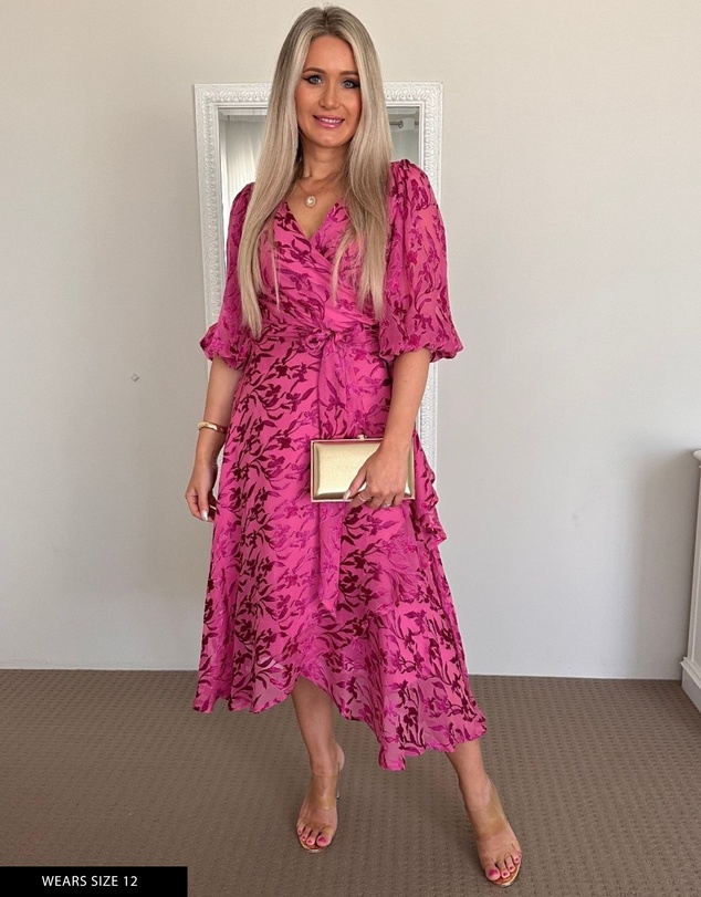 SACHA DRAKE - Sherbet Breeze Midi Wrap Dress
