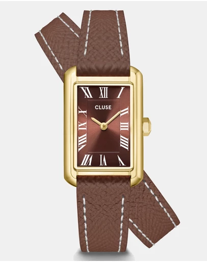 Cluse - Belisenna Watch Double Leather, Mocha, Gold Colour