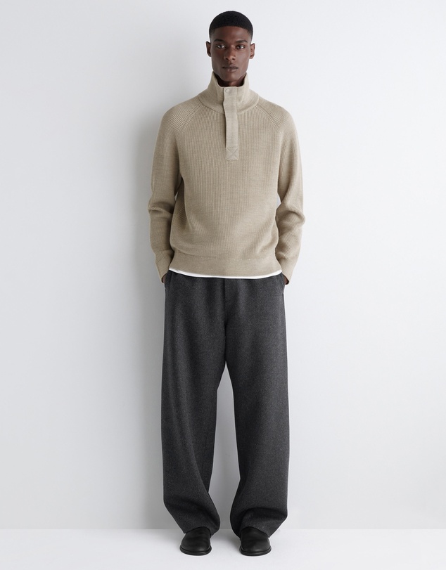 COS - Ribbed Wool Half-Zip Jumper