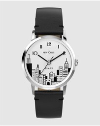 TIMEX - Timex x The New Yorker Marlin® Hand Wind 34mm Leather Strap Watch