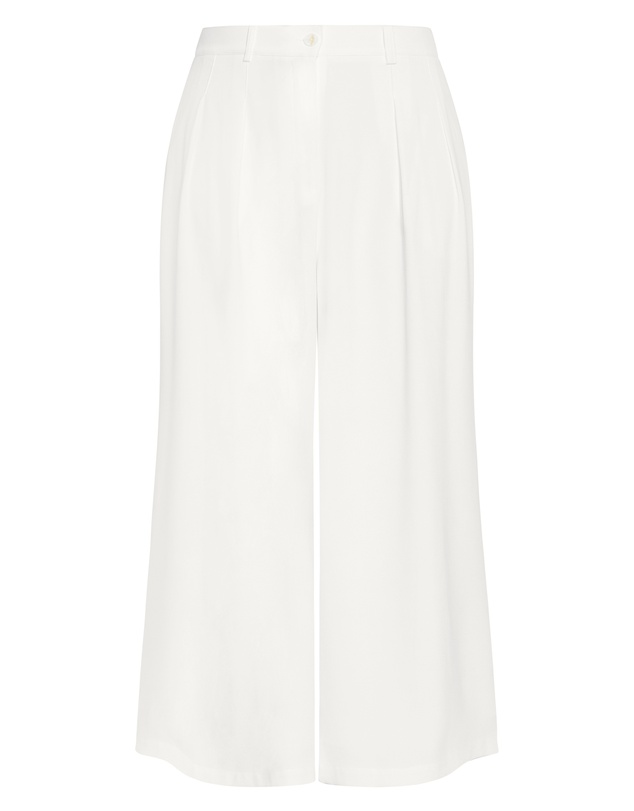 City Chic - Plus size Abbie Fully Lined Wide Leg Pant - ivory