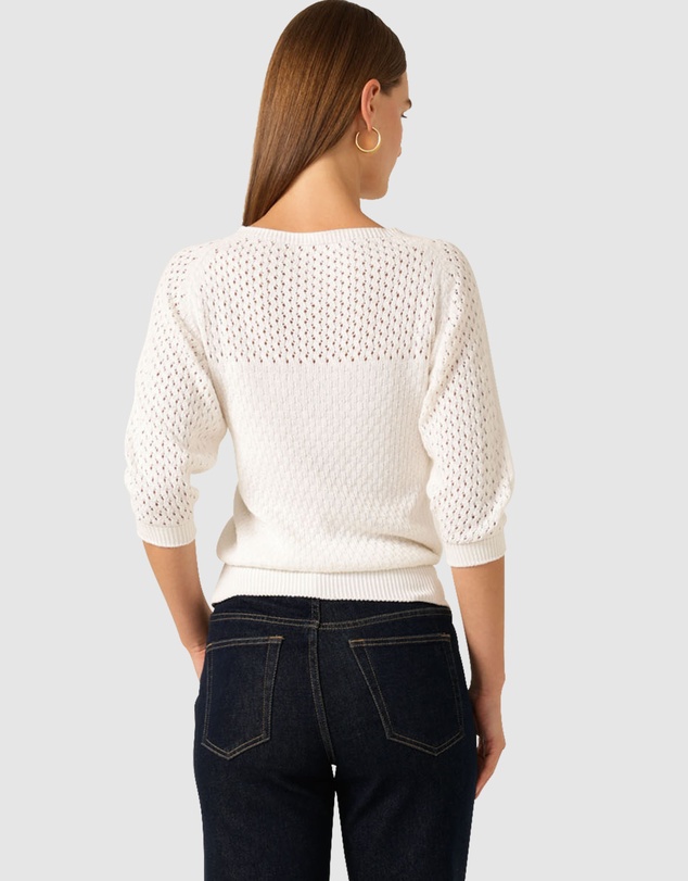 SACHA DRAKE - 3/4 Sleeve Ripple Knit Top