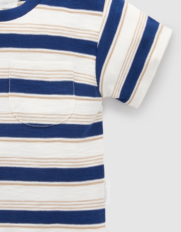 Purebaby - Striped Relaxed Tee -Kids-Babies