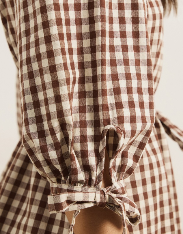 Atmos&Here - Hana Gingham Mini Dress With Tie Waist