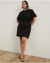 Atmos&Here Curvy - Remi Linen Blend Mini Shirt Dress