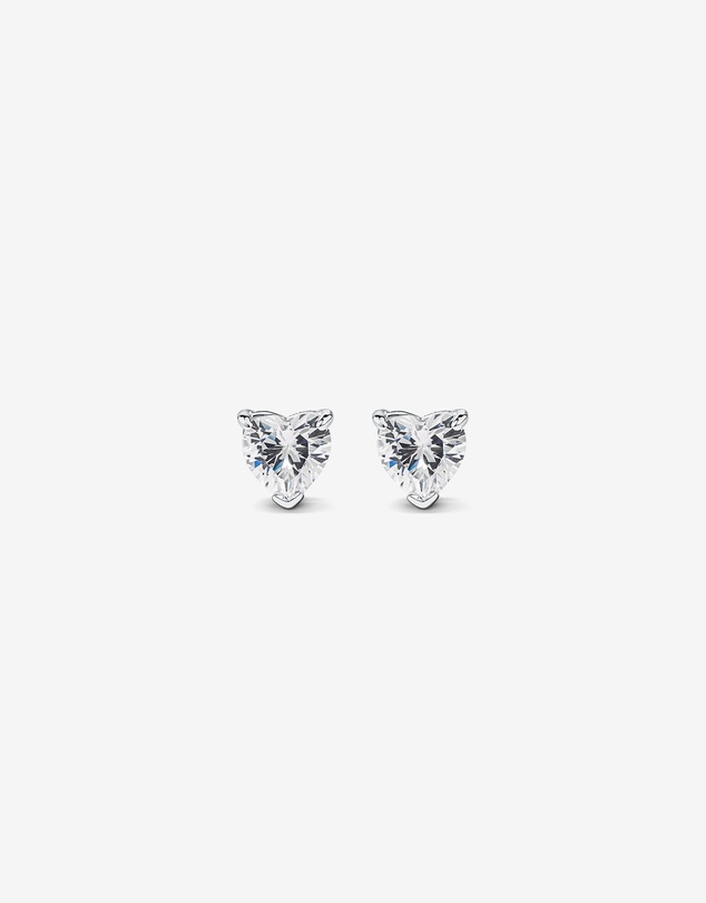 Michael Hill - Cubic Zirconia Heart Stud Earrings and Necklace Set in Sterling Silver