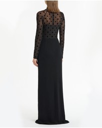 Carla Zampatti - Black Mesh Spot Contrast Gown