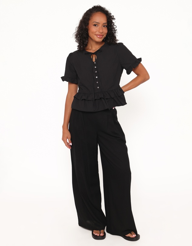 Petal & Pup - Sorcha Peplum Top - Black