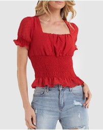 Amelius - Skylight Short Sleeve Shirred Top