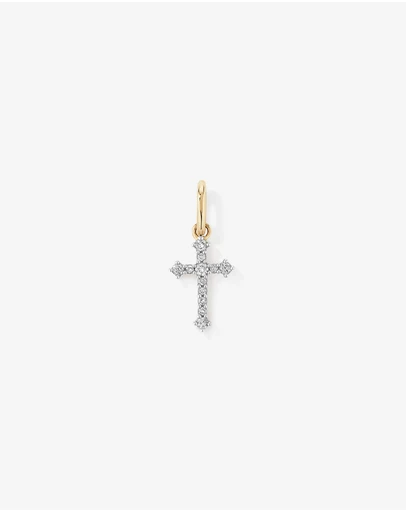 Michael Hill - 0.10 Carat TW Diamond Cross Pendant in 10kt Yellow Gold