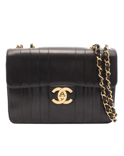 Pre-Loved by Azura Reborn - Pre-Loved CC Vertical Quilt Lambskin Mademoiselle Chain Flap