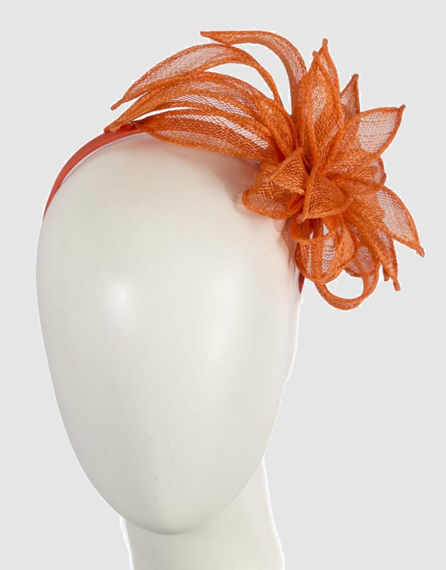 Max Alexander - Flower Orange Sinamay Fascinator Headband