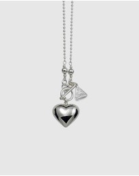Von Treskow - Silver Ball Chain Puffy Heart Necklace