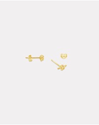 Ichu - Knotted Bar Earrings Gold