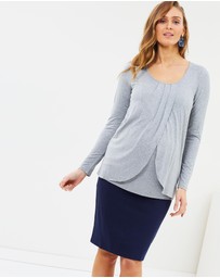 Angel Maternity - Maternity Straight Cut Ponti Work Skirt