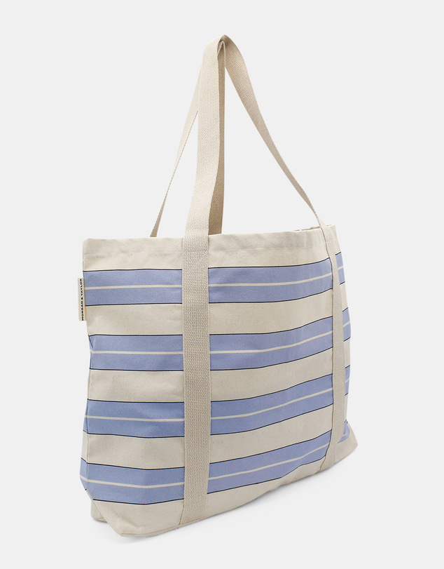 Morgan & Taylor - Cove Beach Tote Bag in Blue and White Stripe