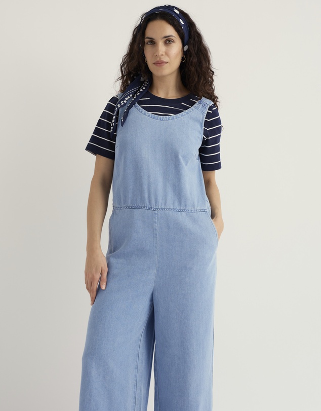 Seasalt - Seasalt Cornwall Blue Salt Air Wide Leg Jumpsuit