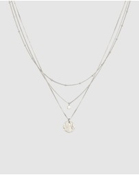Elli Jewelry - Necklace Layer Crystal Disc 925 Sterling Silver
