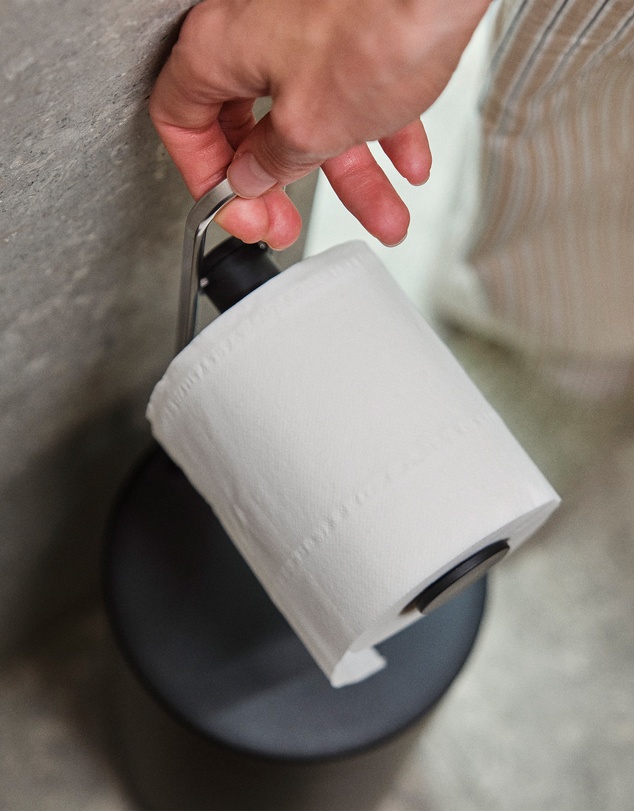 Joseph Joseph - EasyStore™ Matt Black Concealed Toilet Roll Holder