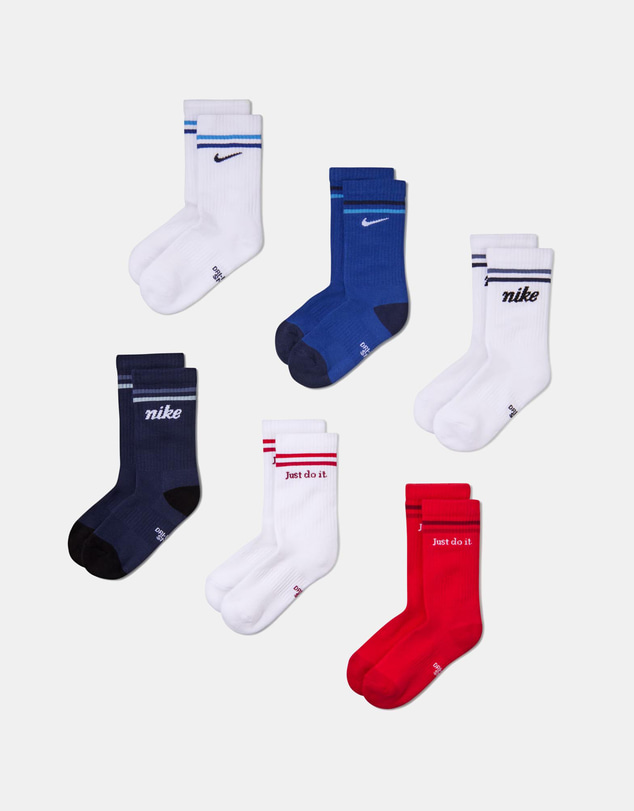 Nike - 6-Pack Cushioned Crew Socks - Teens