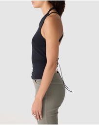 Bassike - Cross Back Tie Backless Tank