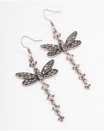 Lovisa - Antique Silver Dragonfly Drop Earrings