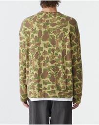 Bassike - Camo Slouch Crew Sweat