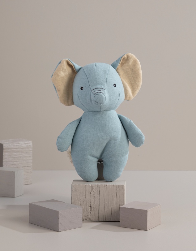 Living Textiles - Small Linen Animal - Eddie the Elephant