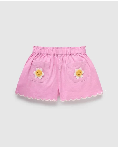 Purebaby - Scalloped Daisy Shorts-Kids-Babies