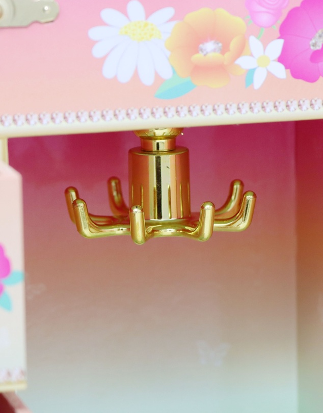 Pink Poppy - Rainbow Butterfly Large Music Box