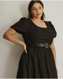 Atmos&Here Curvy - Mia Belted Poplin Maxi Dress