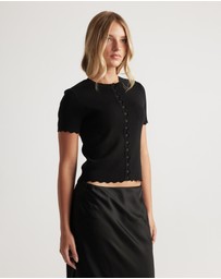 Decjuba - Maya Scallop Trim Button Top