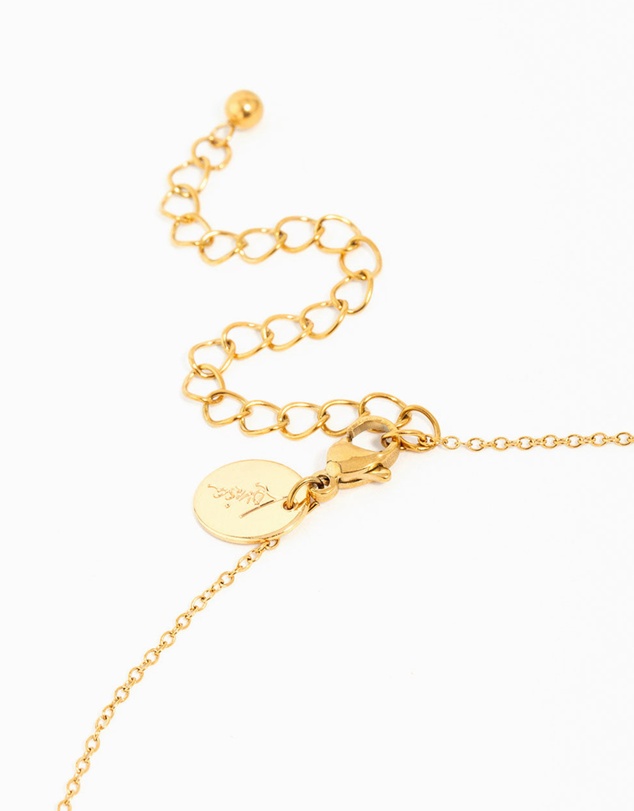 Lovisa - Waterproof Gold Plated Stainless Steel Strawberry & Flower Pendant Necklace
