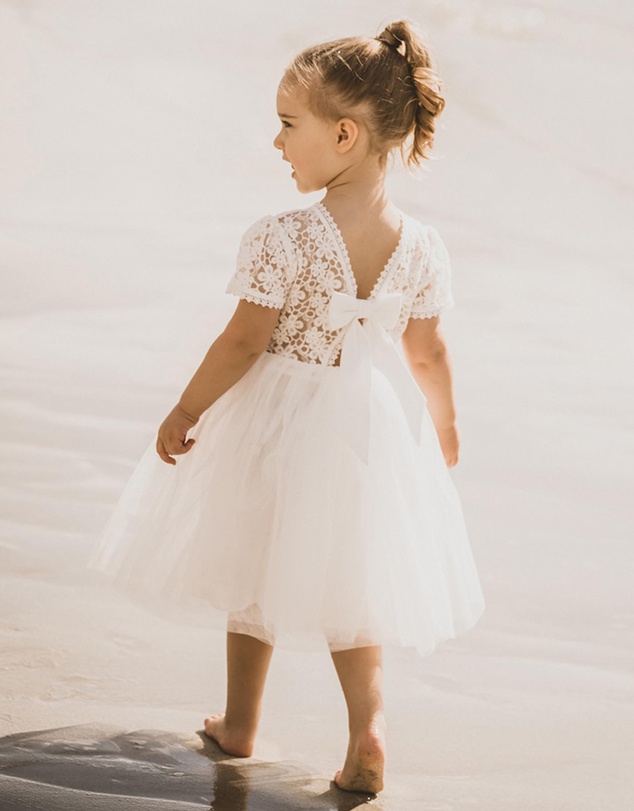 Bebe by Minihaha - Lace Bodice with Back Bow Dress - Babies