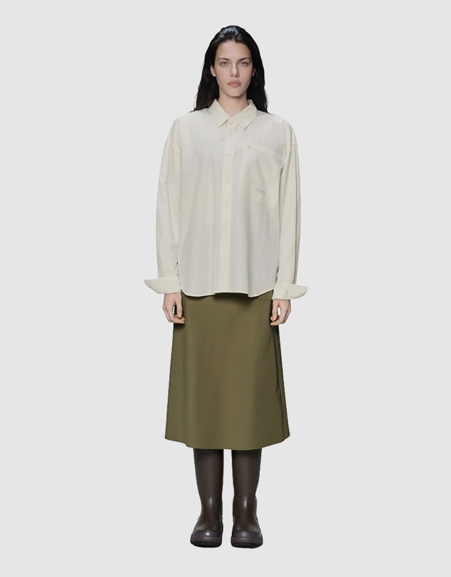 RAINS - Unisex Light Woven Long Sleeve Shirt Blanc